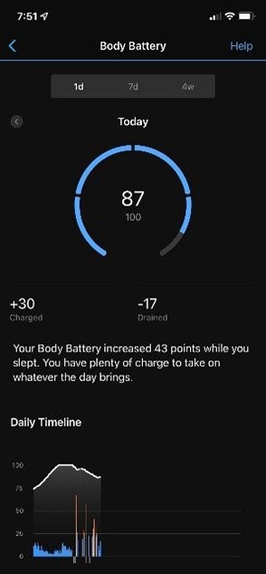 Tampilan body battery